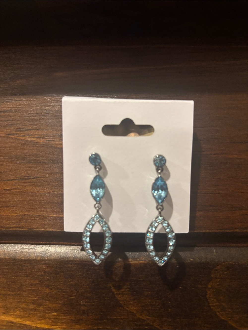 Givenchy Silver and Blue Dangle Earrings